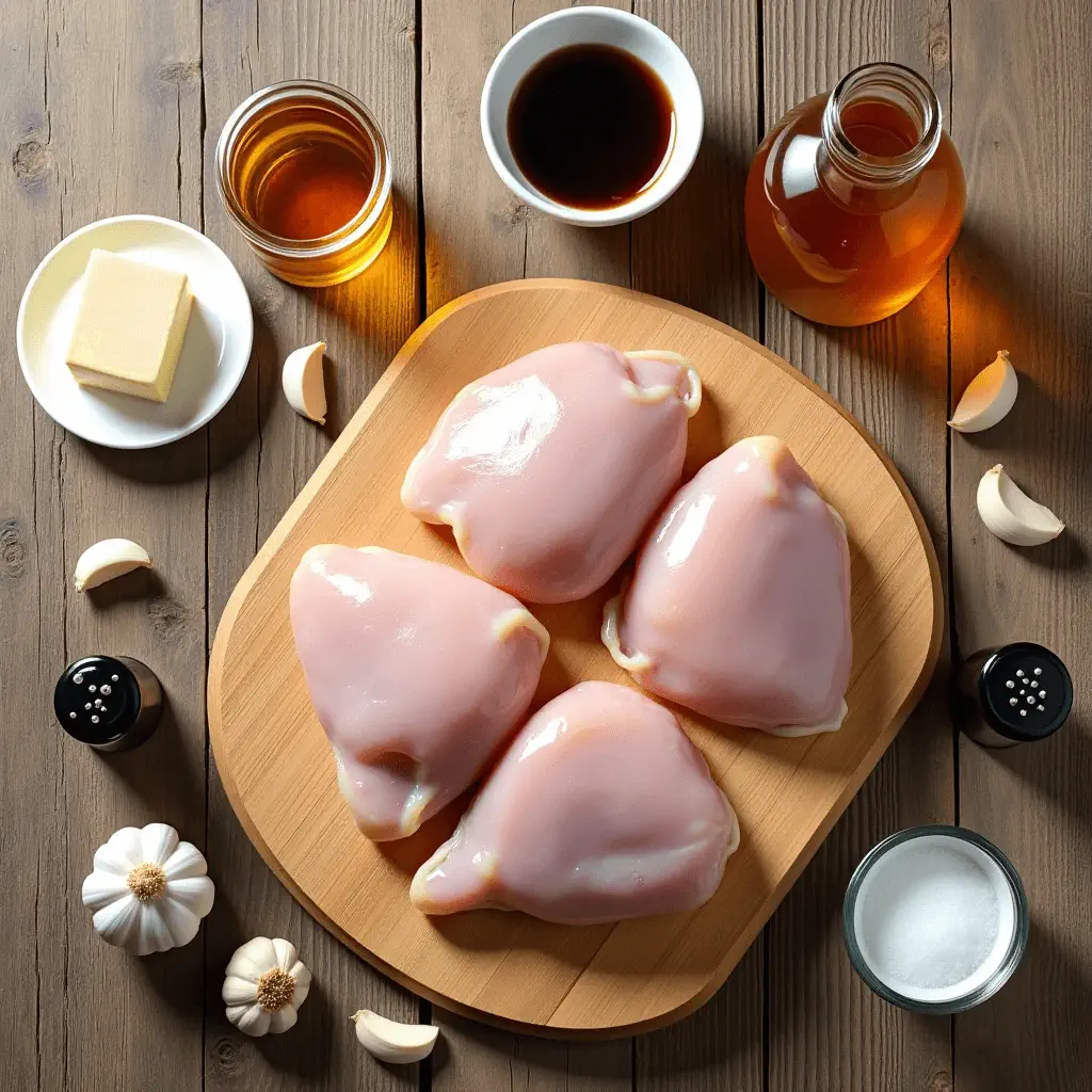 Fresh ingredients For Honey garlic chicken thighs