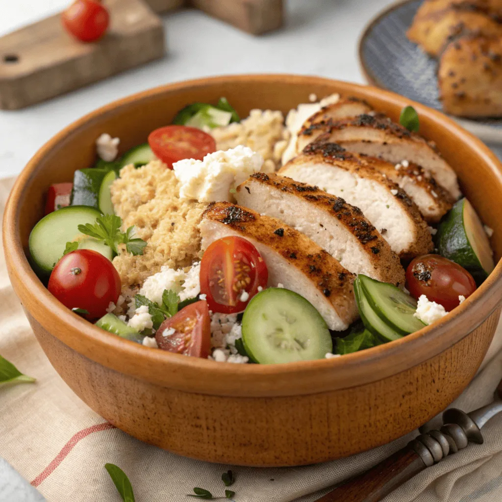 Mediterranean chicken couscous salad.