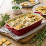 Million Dollar Chicken Casserole served fresh from the oven.