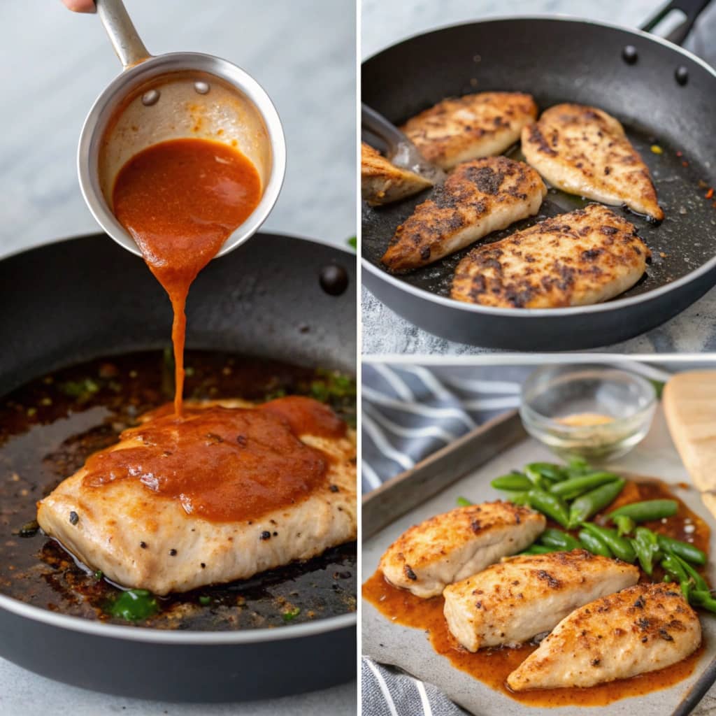 Step-by-step preparation of Orange Marmalade Chicken.