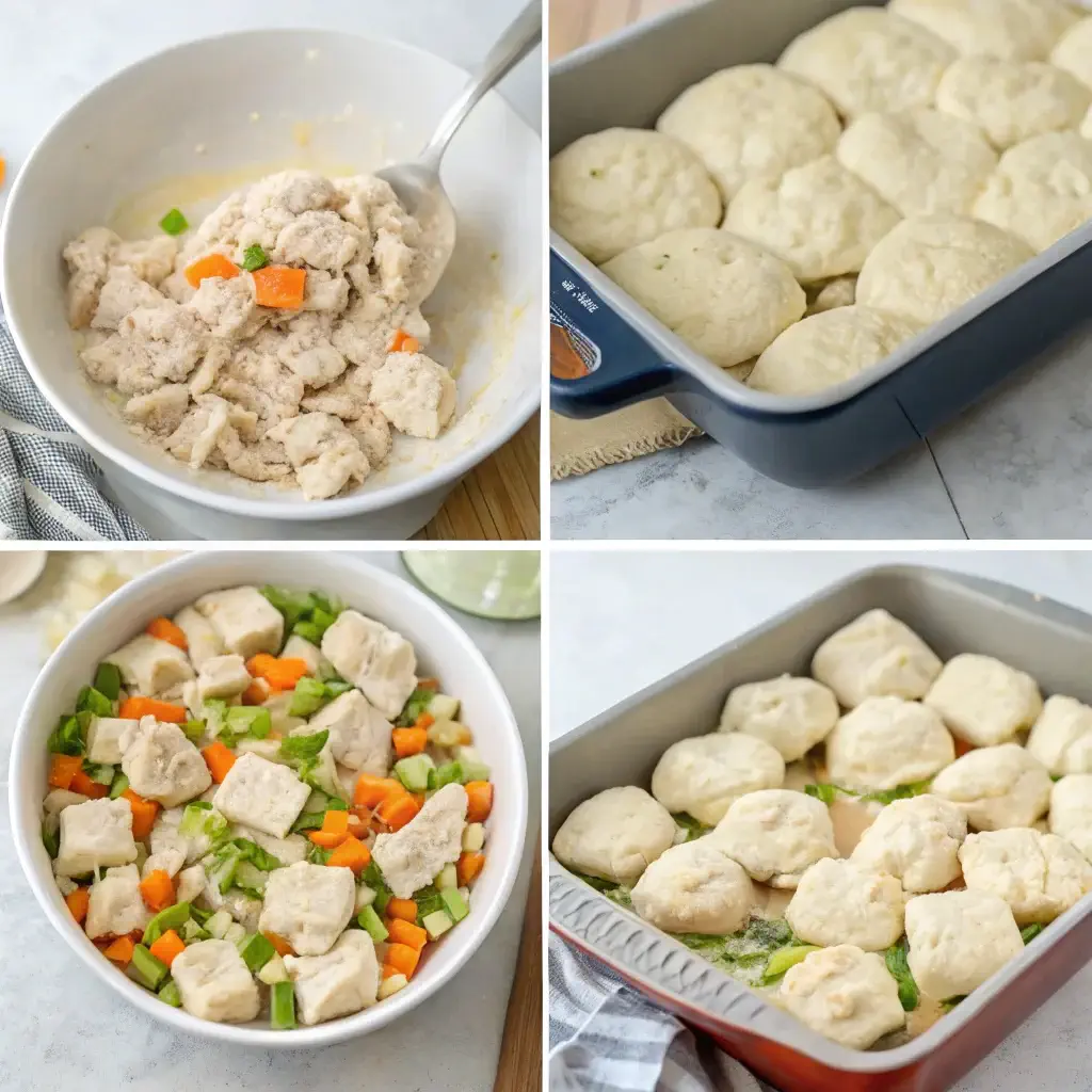 Step by step to make Chicken and Dumpling Casserole