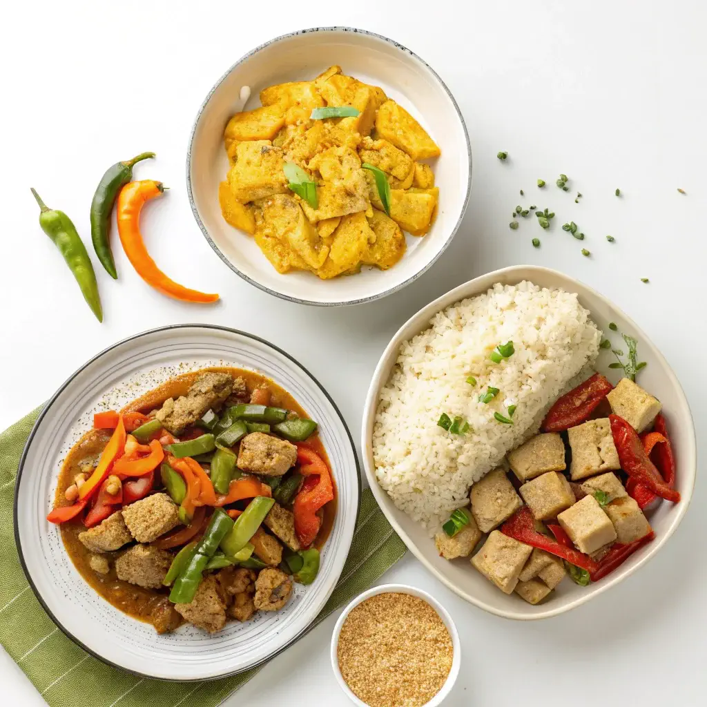 Three delicious variations of chicken pastil recipe : traditional, curry-inspired, and vegetarian