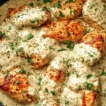 Juicy chicken breasts in creamy ranch sauce – perfect Ranch Chicken Crock Pot recipe.