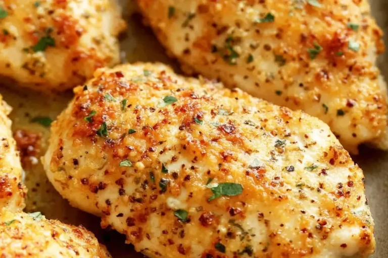 Baked Melt In Your Mouth Chicken Breast with golden Parmesan crust