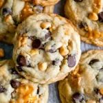 Butterscotch Chocolate Chip Cookies with sea salt, featuring golden butterscotch and chocolate chips in chewy, homemade cookies