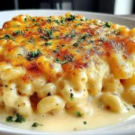 Chick-fil-A Mac and Cheese served on a white plate with a golden, bubbly cheese topping and creamy sauce.