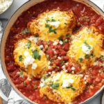 Salsa Chicken simmered in chunky salsa and beans, topped with melted cheese and fresh cilantro in a skillet for an easy weeknight dinner.